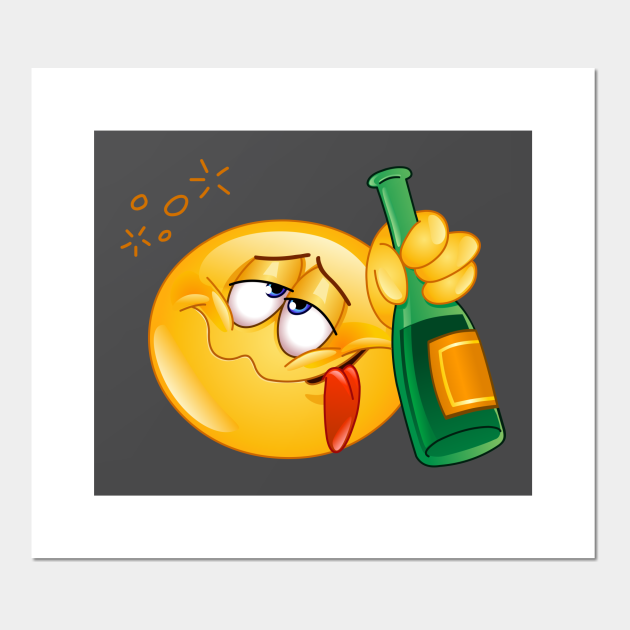Drunk Emoji Emoticon Emoji Posters and Art Prints TeePublic